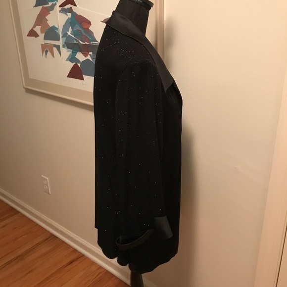 Dress Barn Woman Collection Black & Silver Top Looks like a Jacket/Tank 18W - Picture 4 of 8